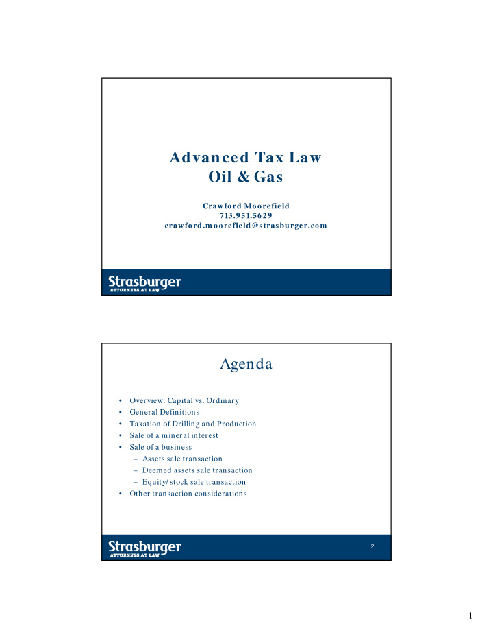 advanced tax law oil amp gas