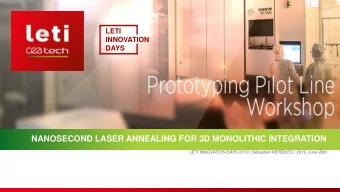 NANOSECOND LASER ANNEALING FOR 3D MONOLITHIC INTEGRATION  LETI INNOVATION DAYS 2019 | Sbastien