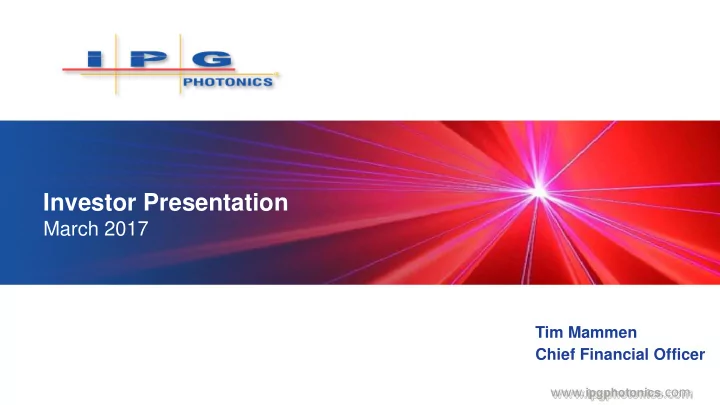 investor presentation