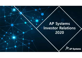 AP Systems  Investor Relations  2020  Contents    Company Introduction    Global Market