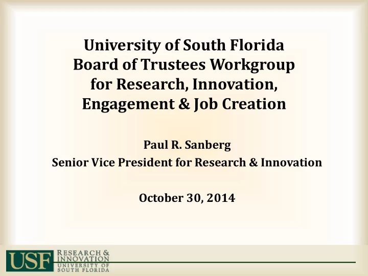 university of south florida board of trustees workgroup