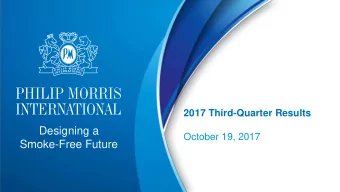 Smoke-Free Future  Introduction  Unless otherwise stated, we will be talking about results for