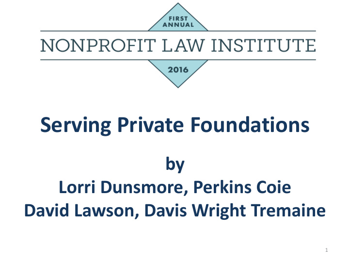 serving private foundations