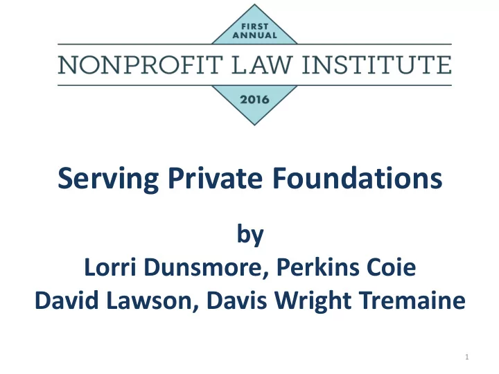 serving private foundations