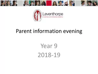2018-19  Thinking Schools  Mr Harvey  Year 9  2018-19  Student MAPS+ Day  5th July 2018 'Sc hool