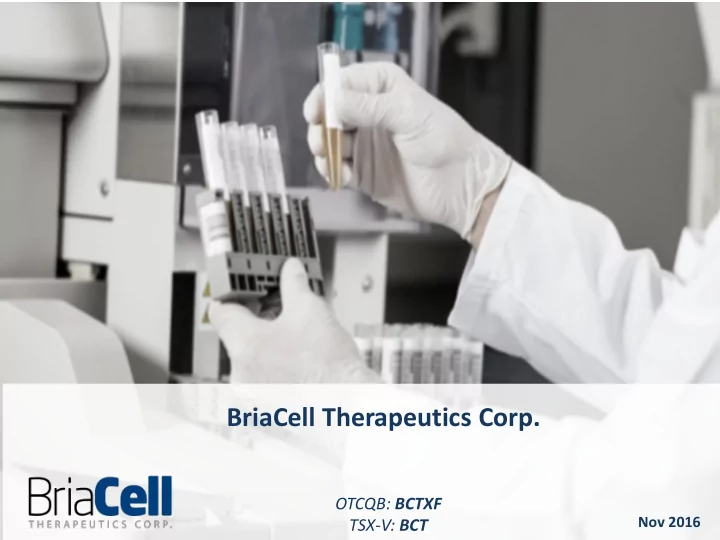 briacell therapeutics corp