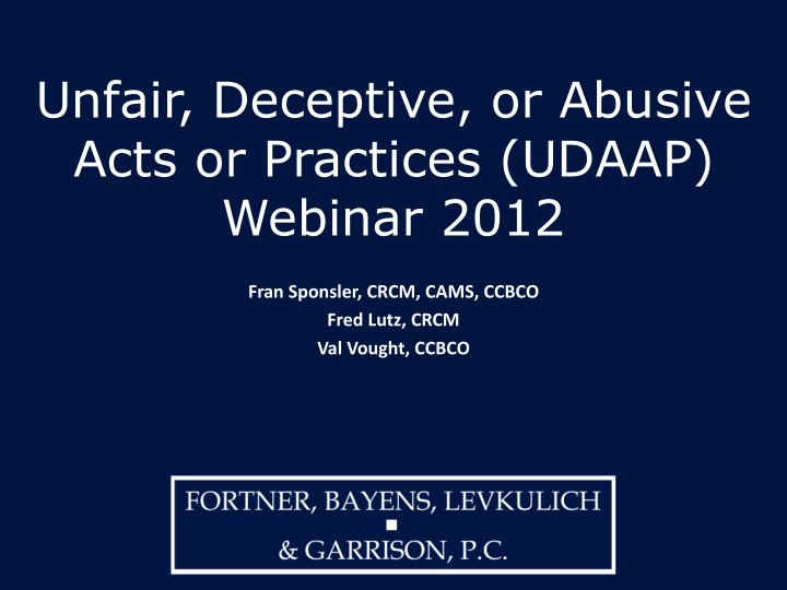 unfair deceptive or abusive acts or practices udaap