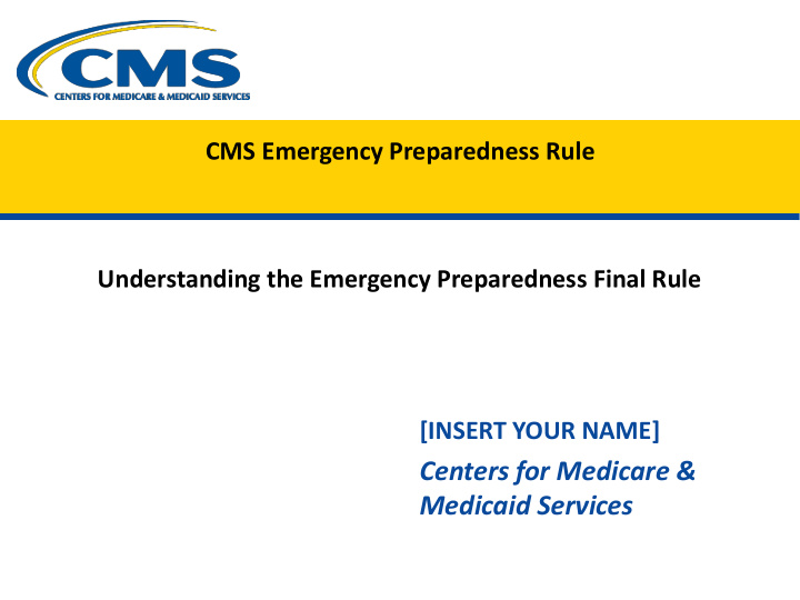 centers for medicare amp medicaid services final rule