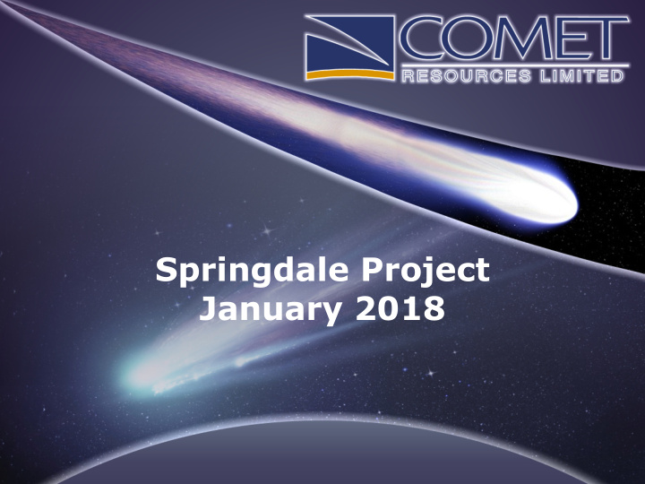 springdale project january 2018 important information