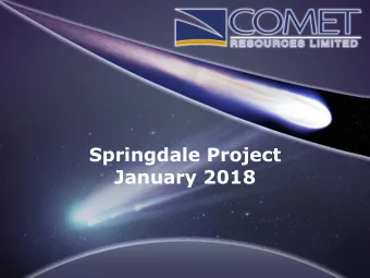 Springdale Project  January 2018  Important Information  All currency amounts are in AUD$ unless