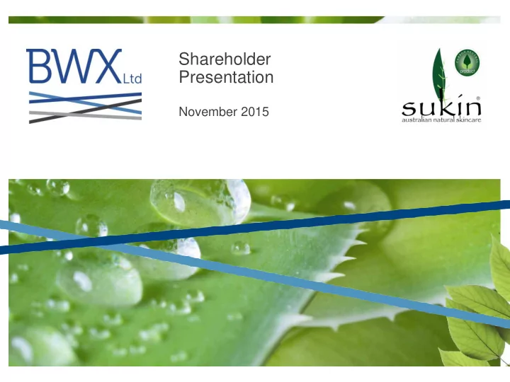 shareholder presentation