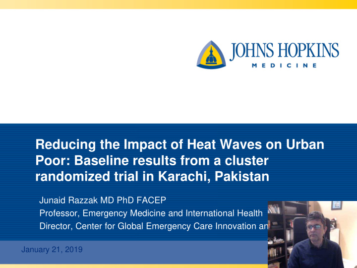 reducing the impact of heat waves on urban poor baseline