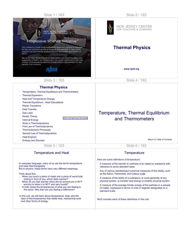 thermal physics