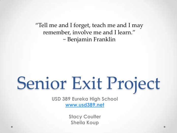 senior exit project