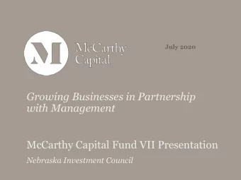 with Management  McCarthy Capital Fund VII Presentation  Nebraska Investment Council  Legal