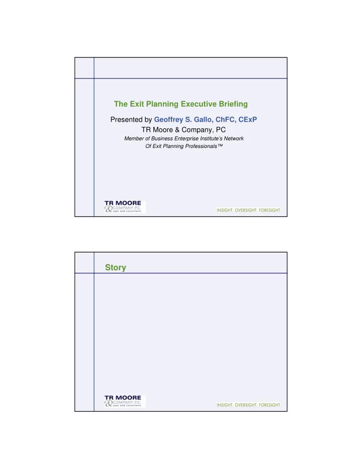 story agenda