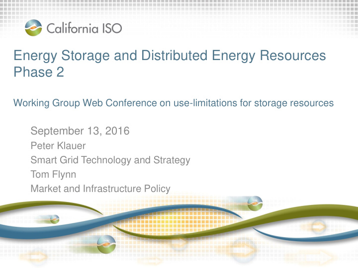 energy storage and distributed energy resources phase 2