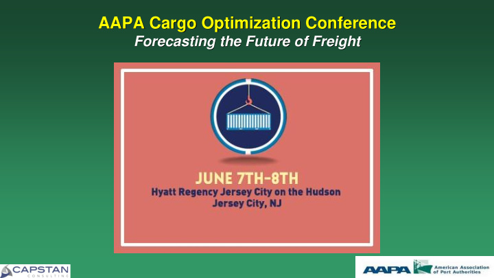 aapa cargo optimization conference