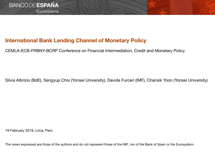 international bank lending channel of monetary policy