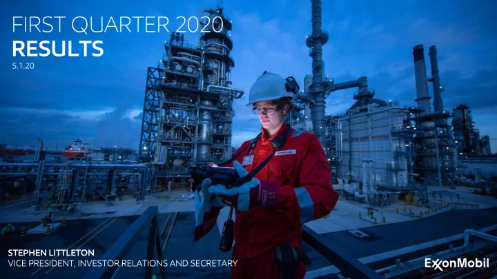 first quarter 2020 results