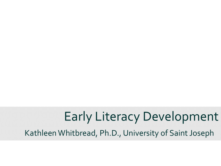 early literacy development