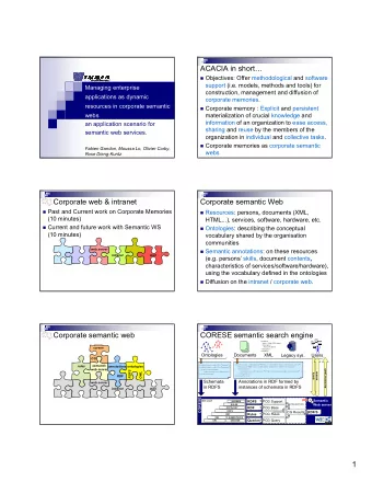 1  Typical query on a memory  Request language  Data and type operators: = &lt;= ~ !=    Find