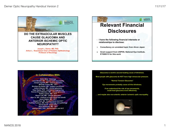 relevant financial disclosures