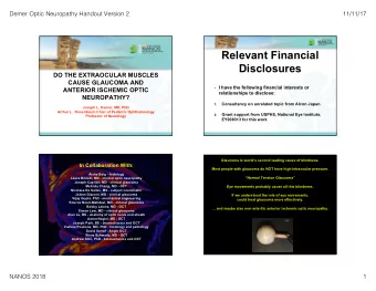 Relevant Financial  Disclosures  DO THE EXTRAOCULAR MUSCLES  CAUSE GLAUCOMA AND  I have the