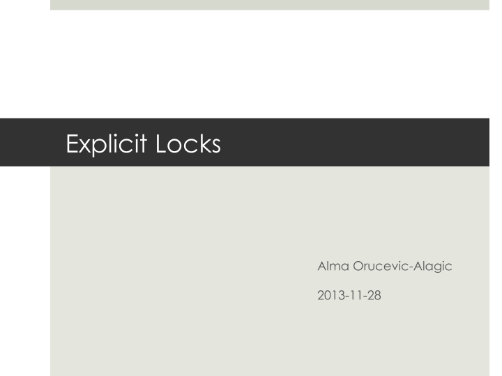 explicit locks