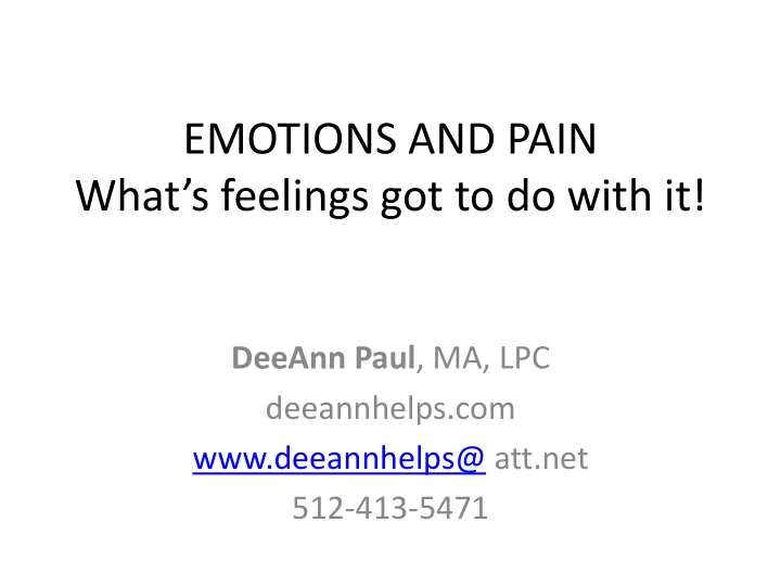 what s feelings got to do with it