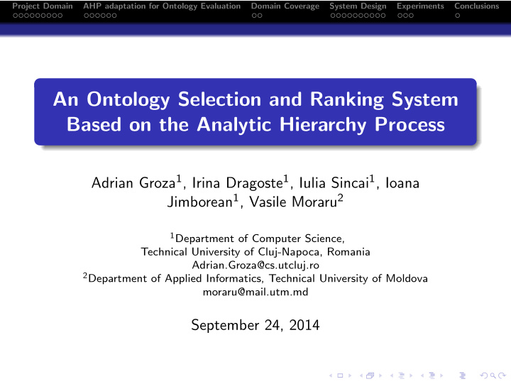 an ontology selection and ranking system based on the