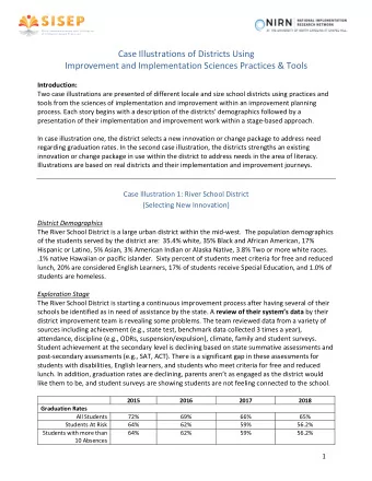 Case Illustrations of Districts Using  Improvement and Implementation Sciences Practices &amp;
