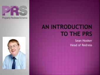 Sean Hooker  Head of Redress  2013 Enterprise and Regulatory Reform act it  is now compulsory