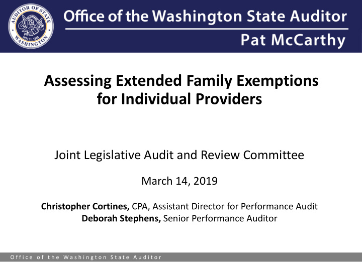 assessing extended family exemptions for individual