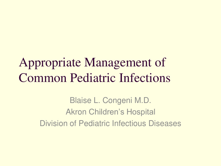 common pediatric infections