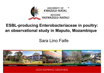 an observational study in Maputo, Mozambique  Sara Lino Faife  UKZN INSPIRING GREATNESS 1.