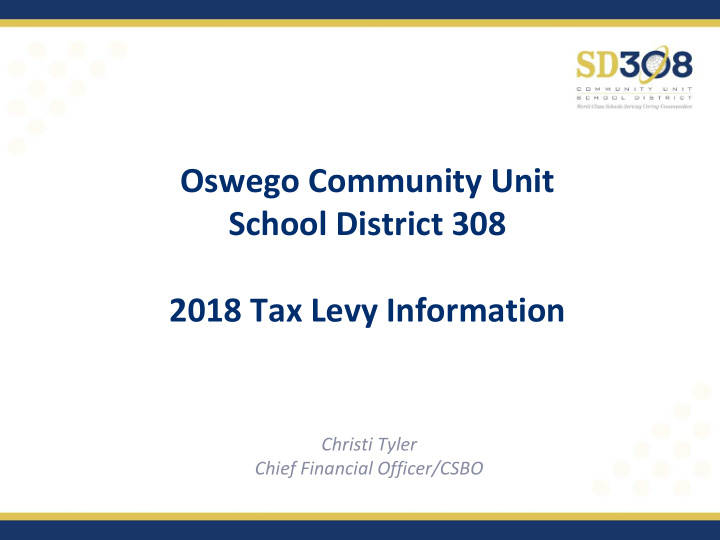 school district 308 2018 tax levy information