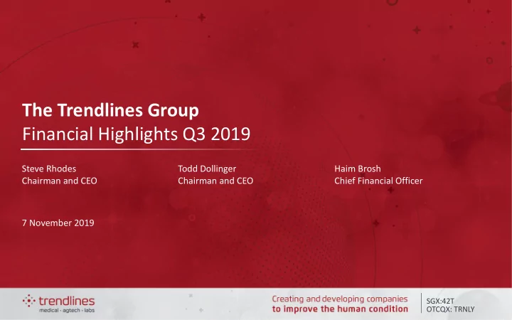 the trendlines group