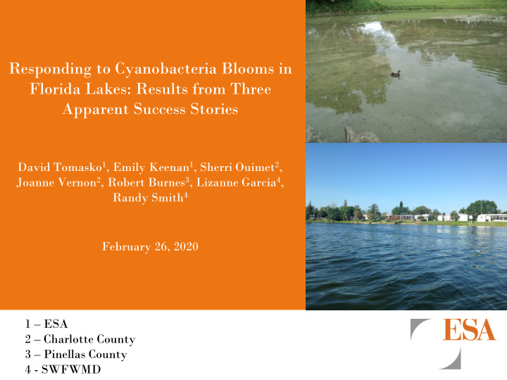 responding to cyanobacteria blooms in florida lakes