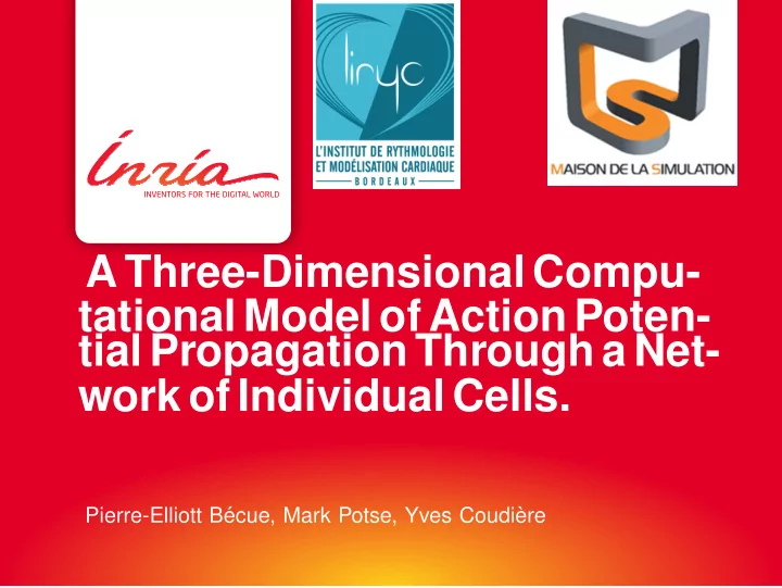a three dimensional compu tational model of action poten
