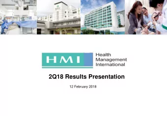 2Q18 Results Presentation  12 February 2018  Disclaimer This is a presentation of general