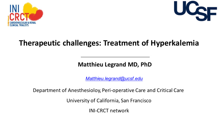 therapeutic challenges treatment of hyperkalemia