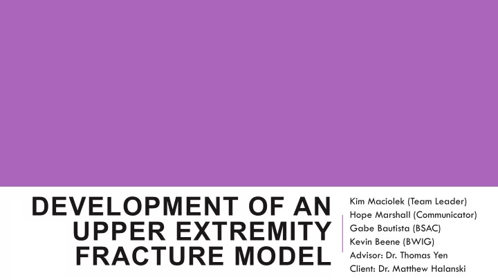 development of an