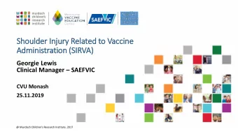 Should  lder In  Injury  ry Related to Vaccine  Admin  inistration (S  (SIRVA)  Georgie Lewis