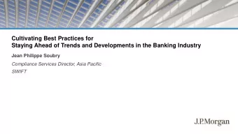 Cultivating Best Practices for  Staying Ahead of Trends and Developments in the Banking Industry