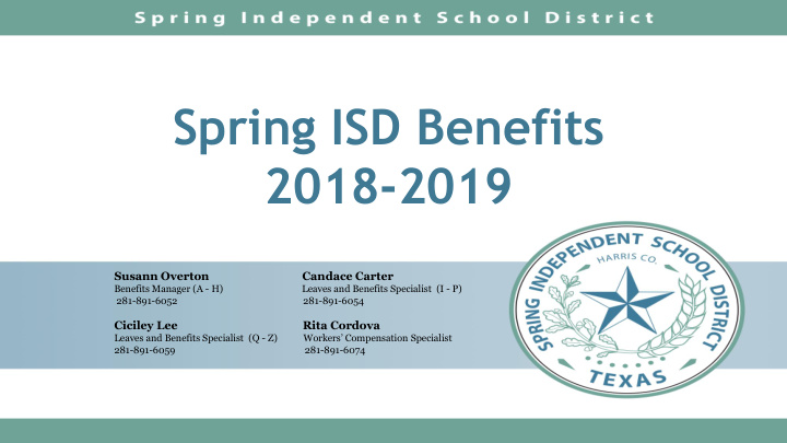 spring isd benefits 2018 2019