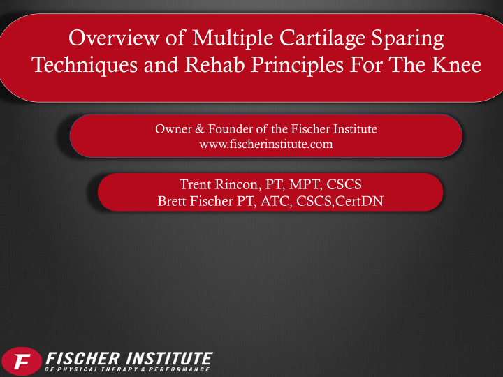 overview of multiple cartilage sparing