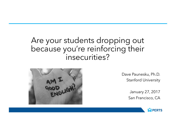 are your students dropping out because you re reinforcing