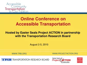 Online Conference on  Accessible Transportation  Hosted by Easter Seals Project ACTION in