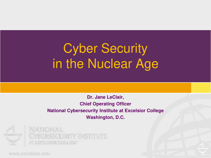 cyber security in the nuclear age